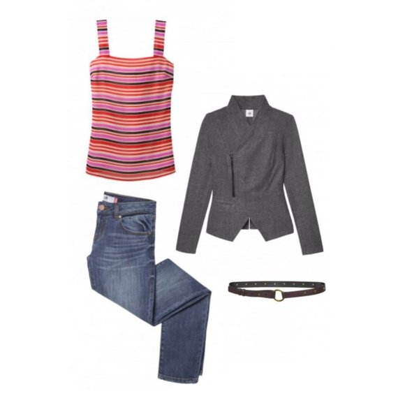 CABI #3448 Red Striped Banded Cami Tank Top sz M - Picture 11 of 11